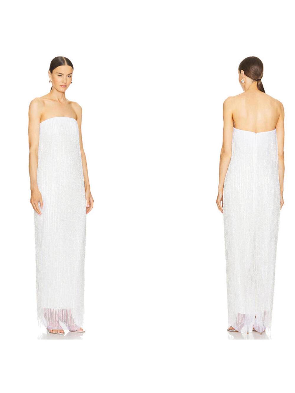 Baobab Collection Magia White Strapless Fringe Maxi Dress - Picture 2 of 14